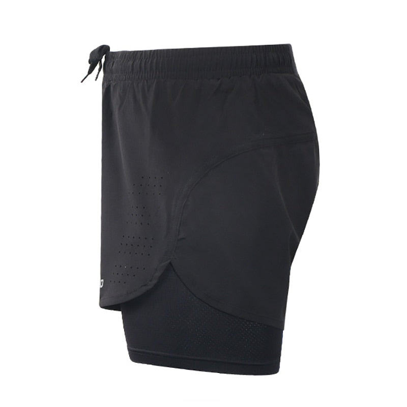 Quick Dry Mens Sports 3 Running Shorts Active Training Exercise Jogging 2 IN 1 Shorts With Longer Liner 4 Colors-in Running Shorts from Sports