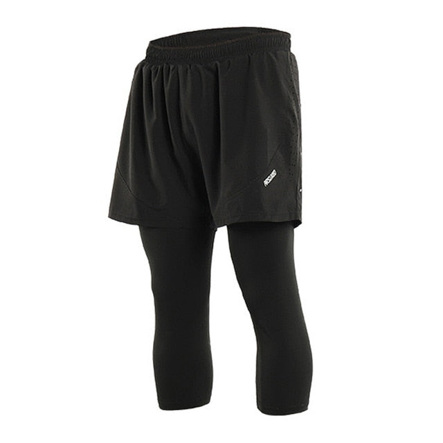 Quick Dry Mens Sports 3 Running Shorts Active Training Exercise Jogging 2 IN 1 Shorts With Longer Liner 4 Colors-in Running Shorts from Sports