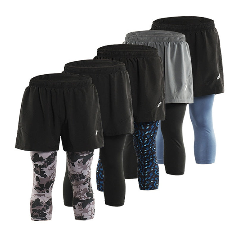 Quick Dry Mens Sports 3 Running Shorts Active Training Exercise Jogging 2 IN 1 Shorts With Longer Liner 4 Colors-in Running Shorts from Sports