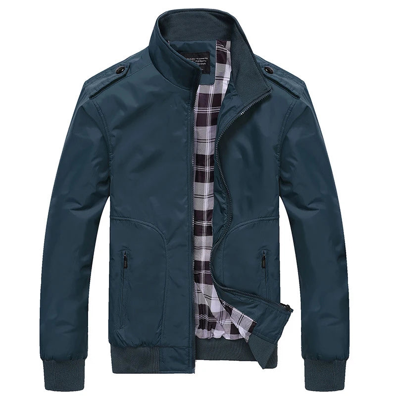 Herrenjacken Frühling Herbst Freizeit Mäntel Einfarbige Herren Sportbekleidung Stehkragen Slim Jacken Herren Bomberjacken 4XL
