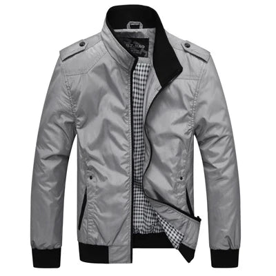 Vestes pour hommes printemps automne manteaux décontractés couleur unie sportswear col montant vestes slim blousons homme 4XL
