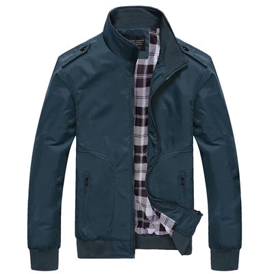 Vestes pour hommes printemps automne manteaux décontractés couleur unie sportswear col montant vestes slim blousons homme 4XL