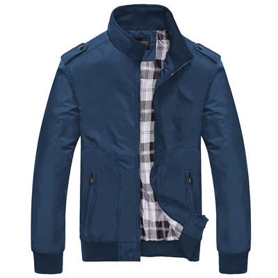 Vestes pour hommes printemps automne manteaux décontractés couleur unie sportswear col montant vestes slim blousons homme 4XL