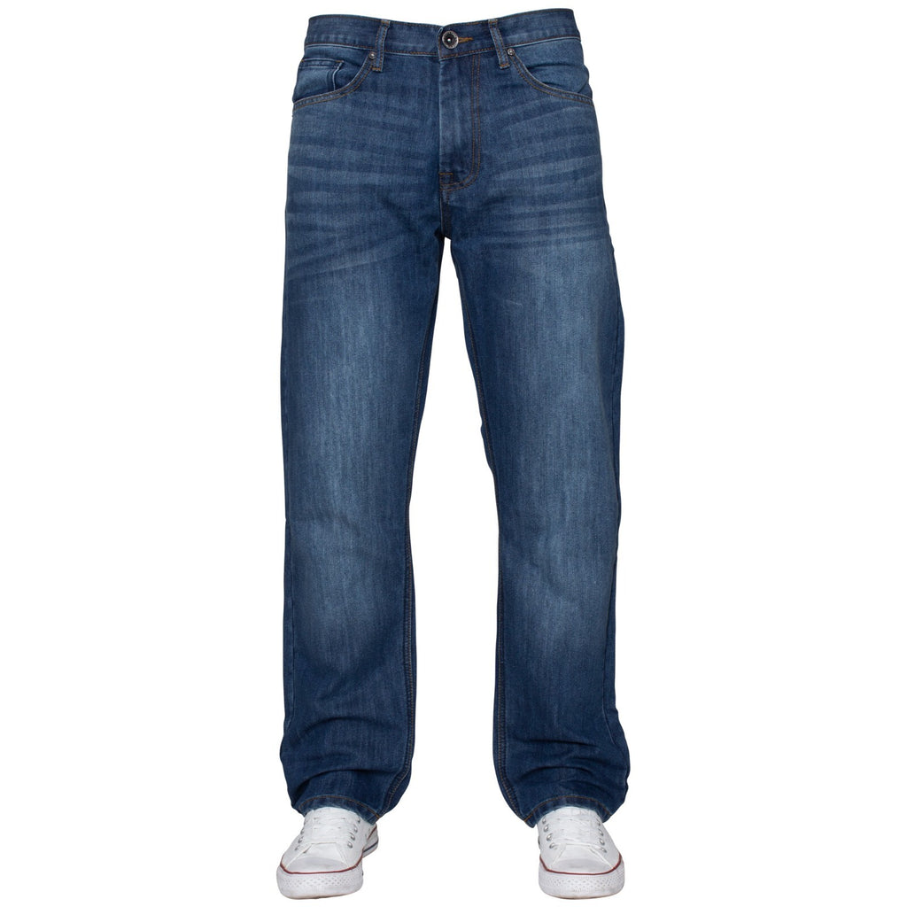 Mens Regular Fit Jeans Straight Leg Denim Trouser Pants Big Tall All Waist Sizes